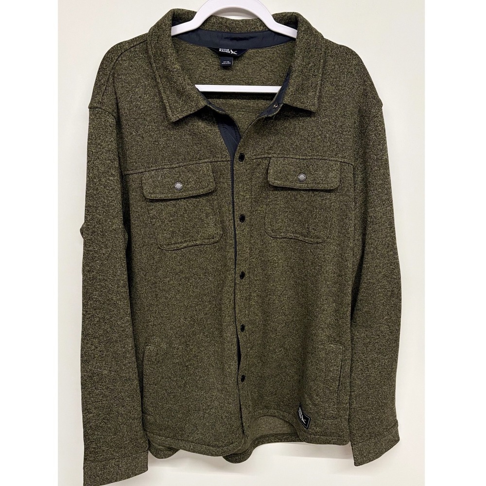 Gorpcore Rugged Shirt Jacket Button Up Pockets Eddie Bauer Men XL Green